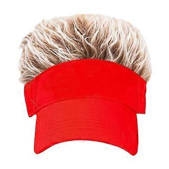 Men Hat with Hair Novelty Visor Sun Cap for Adults Carnival Party Supplies Gifts