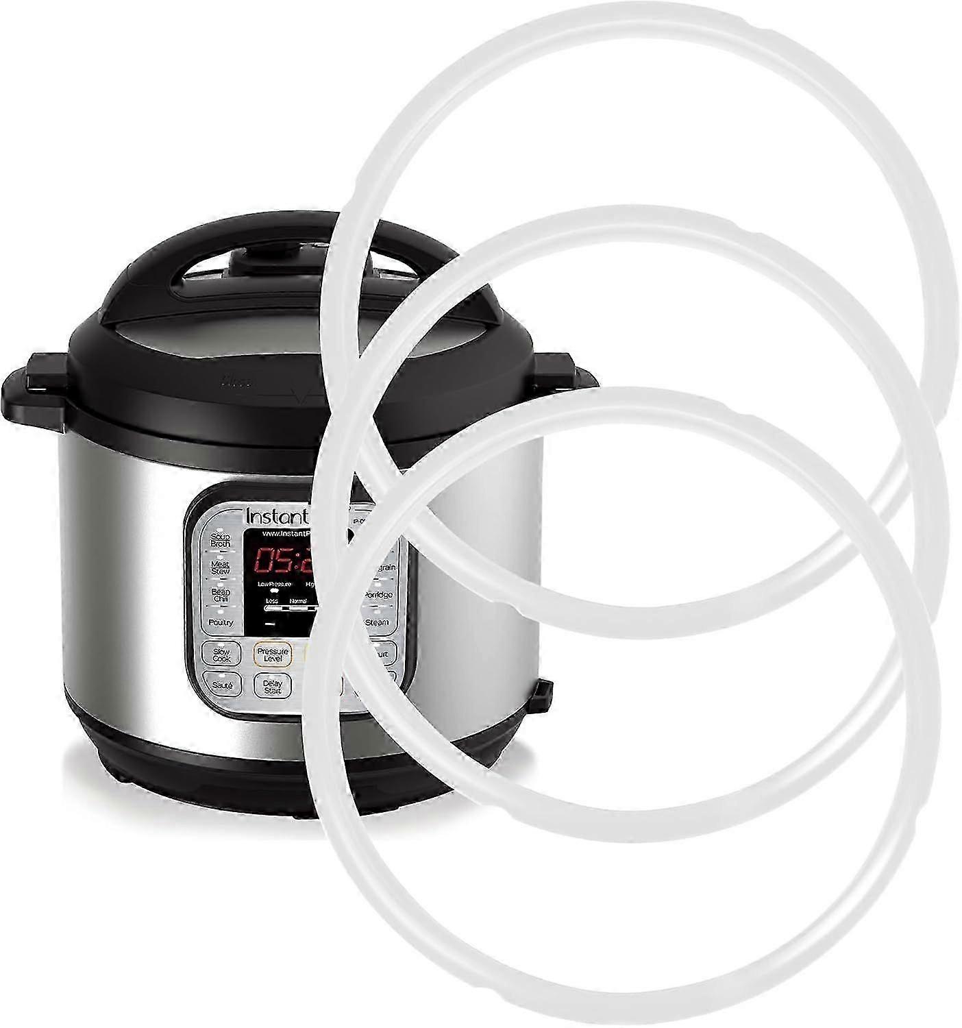 3-pakning silikontetningsringer for Instant Pot 5/6 Qt, erstatningstetningspakning for Instant Pot 5/6 Qt, matkvalitets silikonforseglingsringer