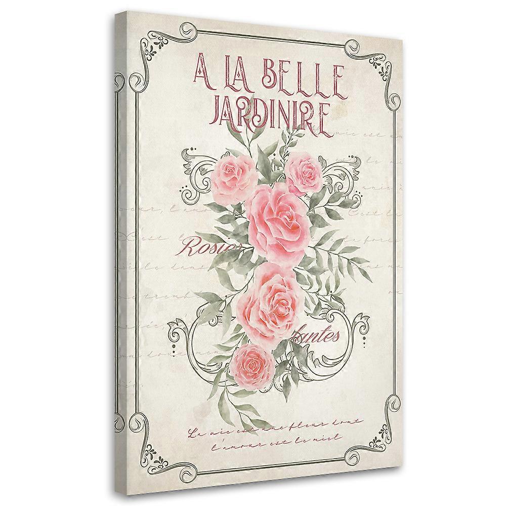 Lienzo, Flores Rosas Shabby Chic - 40x60