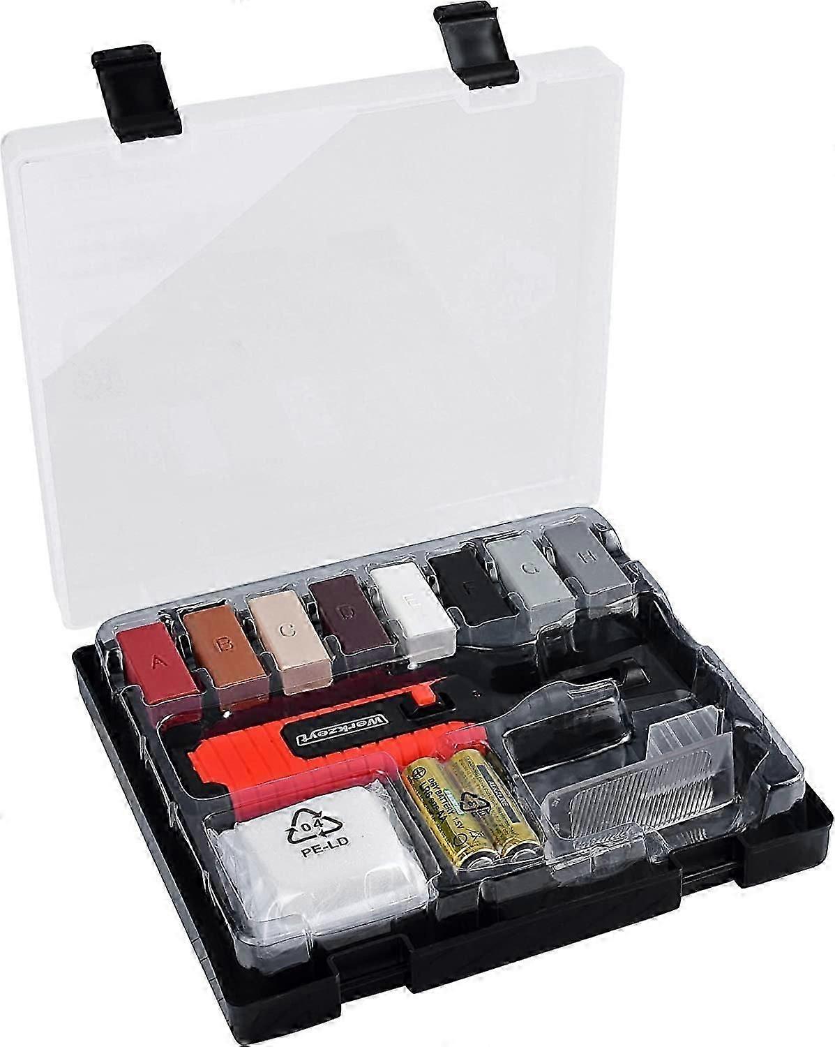 14 Piece Tile Set 8 Different Colors with Wax Melt, Planer and Sanding Sponge Smooth Surfaces of Any Type/Stone Repair Kit