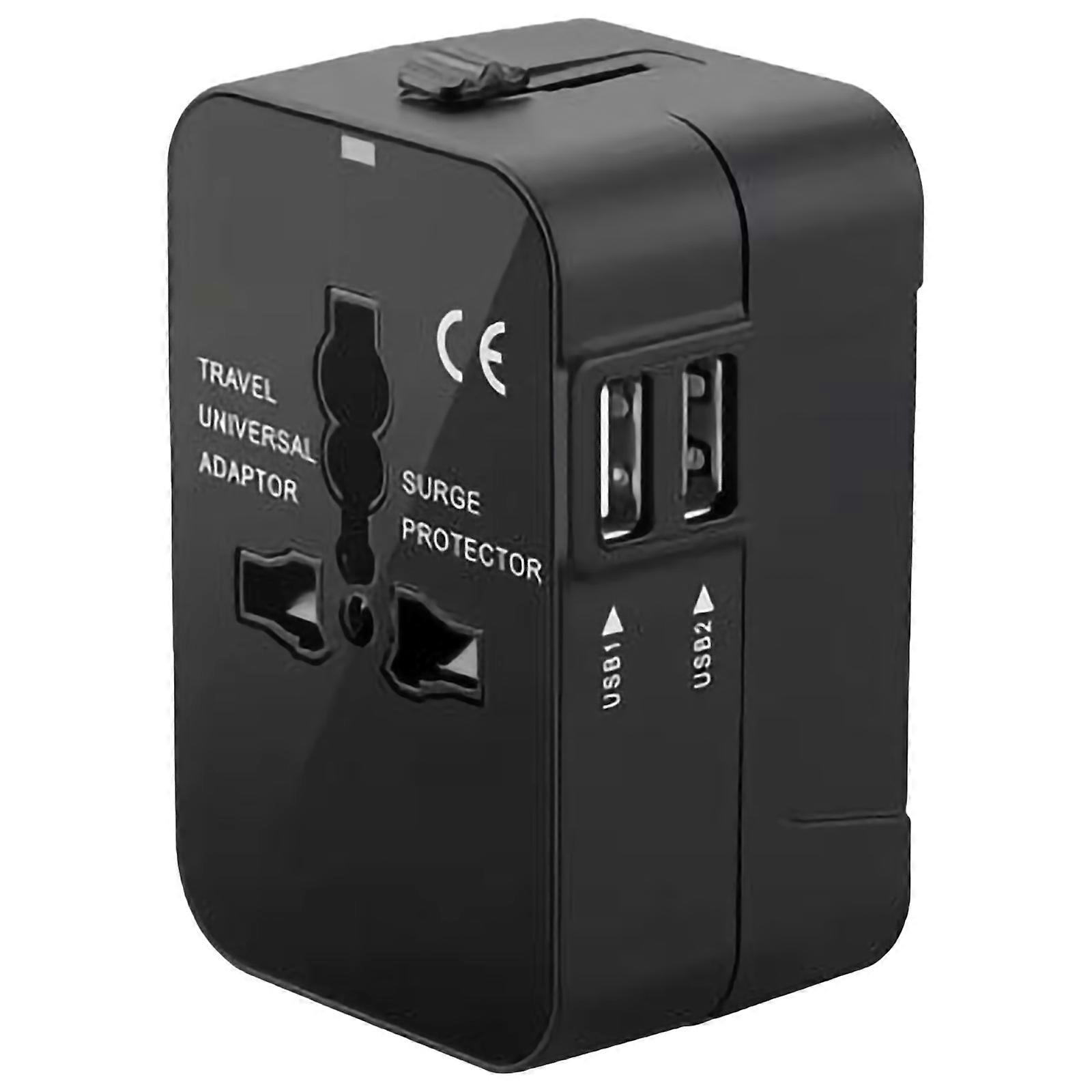 International Travel Adapter Travel Charging with 2 USB Port Wall Power Strips for Travel Socket Plug for Phone Tablet