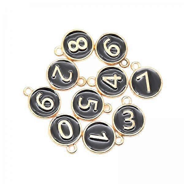 DIY Jewelry Making Kit with 20 Enamel Number Pendants