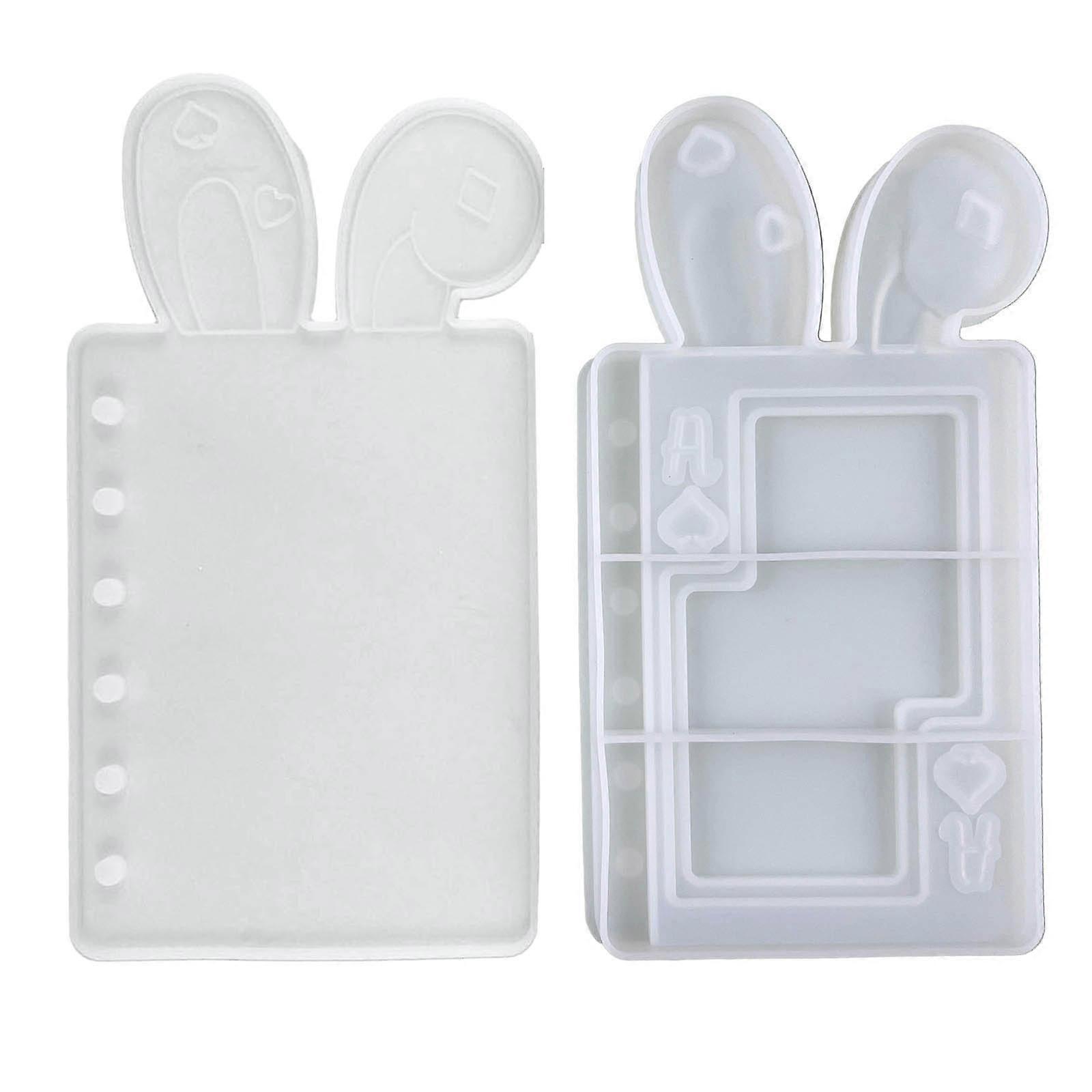Quicksand Moulds Resin Shaker Molds Resin Casting Shaker Mould Rabbit Ear Notebook Shape Silicone Material DIY Accessory