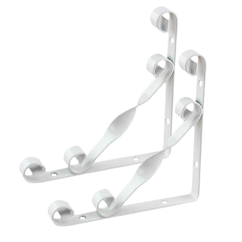 2pcs Creative Iron Art Triangle Bracket Wall Shelf (White, 15x15cm)