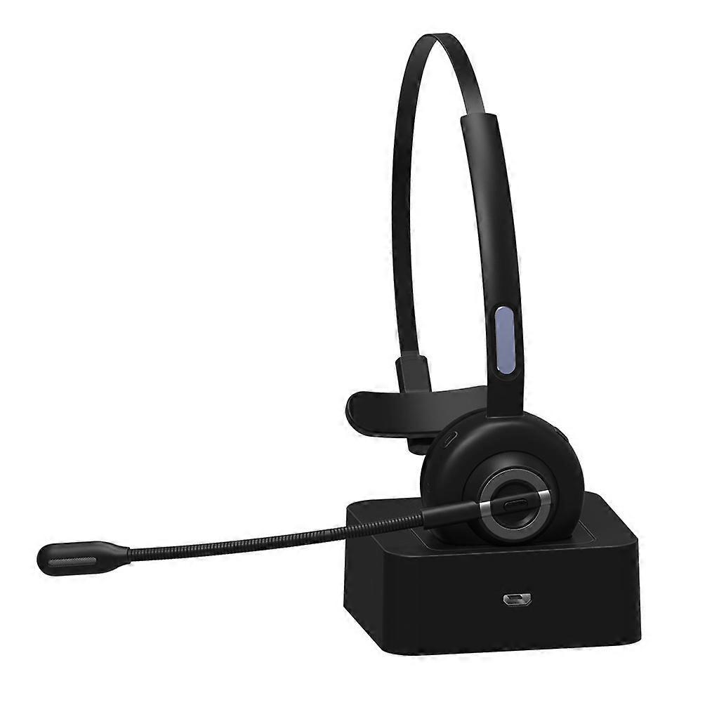 Bluetooth-compatible V5.0 Headset 33M BT Range Noise Cancelling Hands Free Calls Connect Two Devices Simultaneously