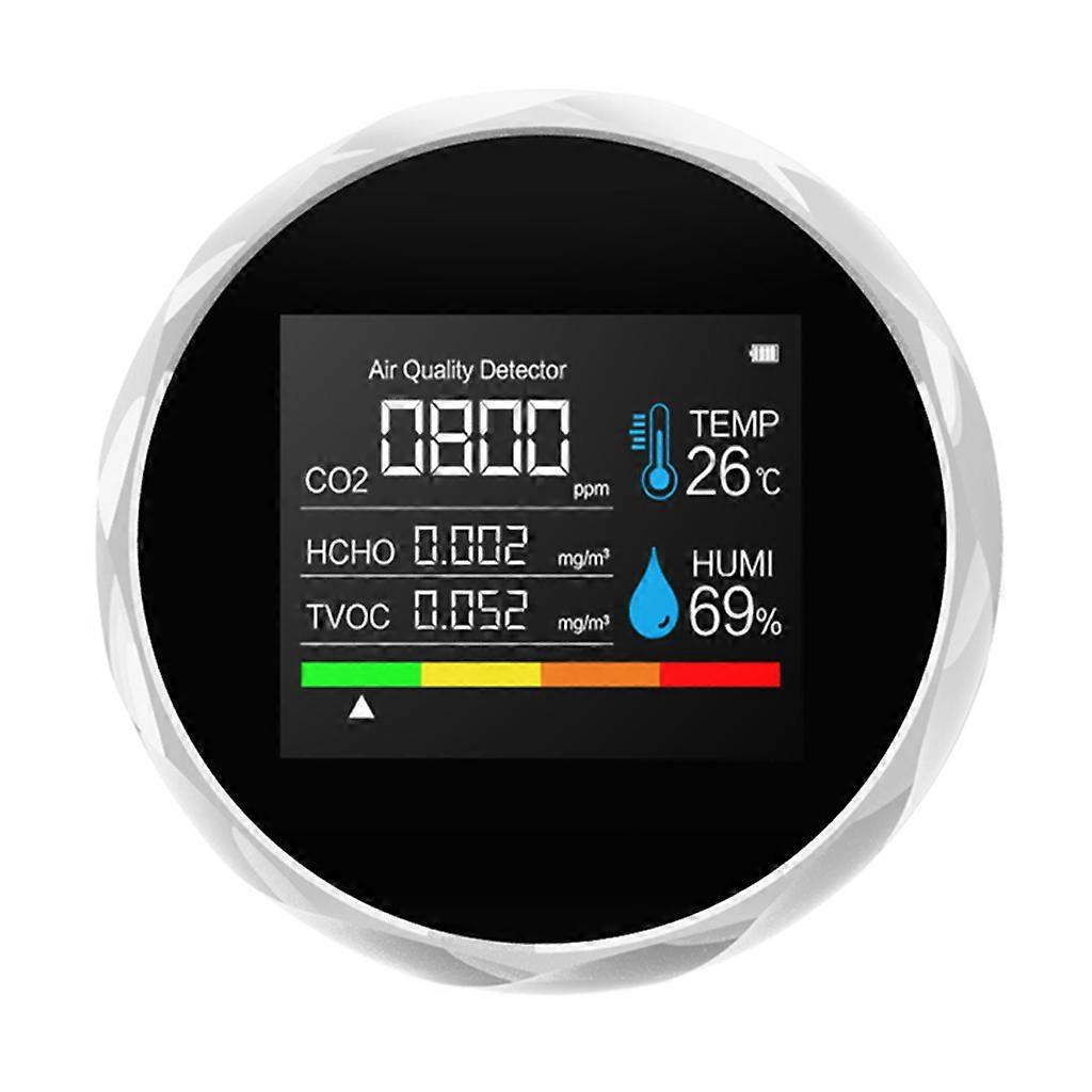 2021 Co2 Gas Detector Multifunctional Meter Home Air Quality Monitor Temperature And Humidity Tester Lcd Display White