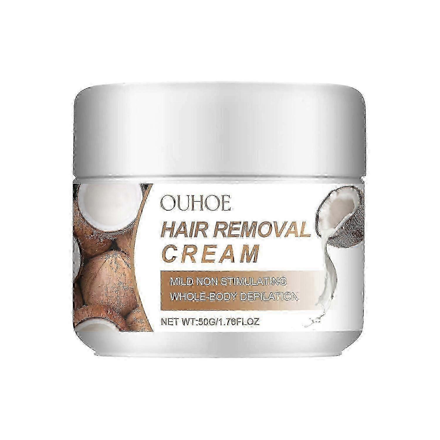Crème Dépilatoire À La Noix De Coco OUHOE, Poils Doux Et Non Irritants Des Aisselles, Mains Et Jambes Partout Le B