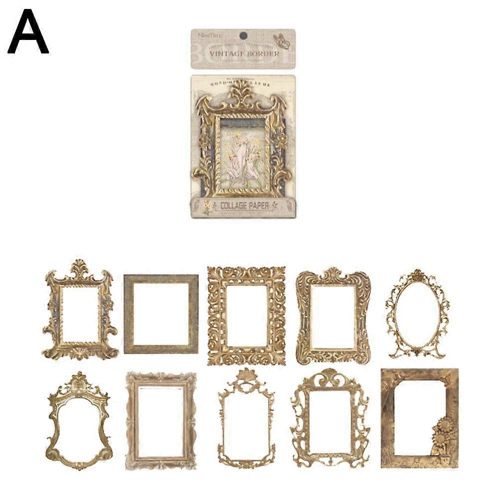 Memory Frame (A) $ Shiguang Collage Card Memory Frame Series Artistic Retro Frame Collage Notebook Material 10 Sheets 6 Types to Choose
