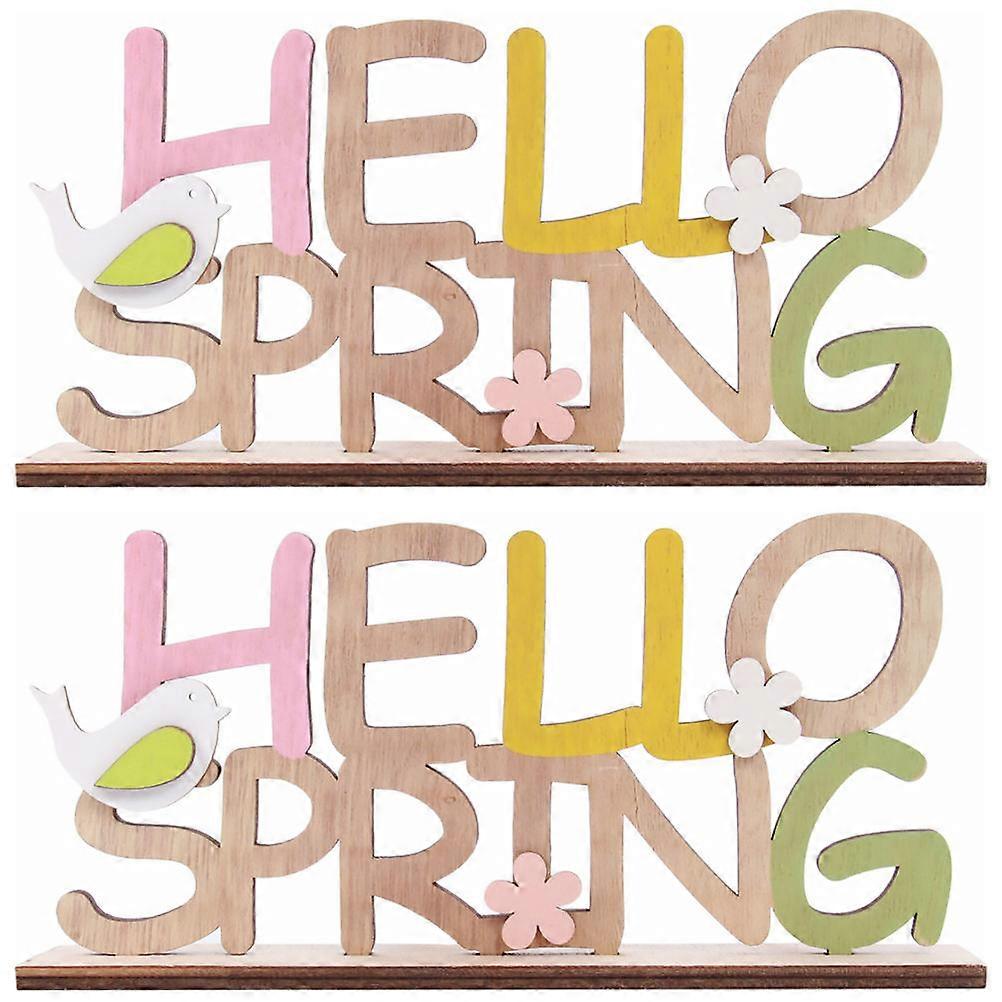2PCS Creative Easter Letter Table Sign Decorative Easter Desktop Sign