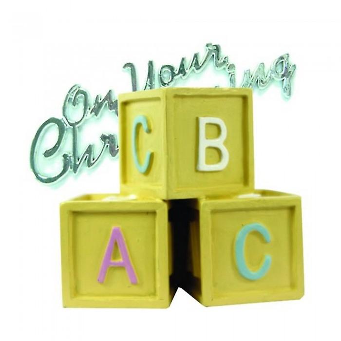 Groupe créatif de votre baptême Baby blocs Cake Topper