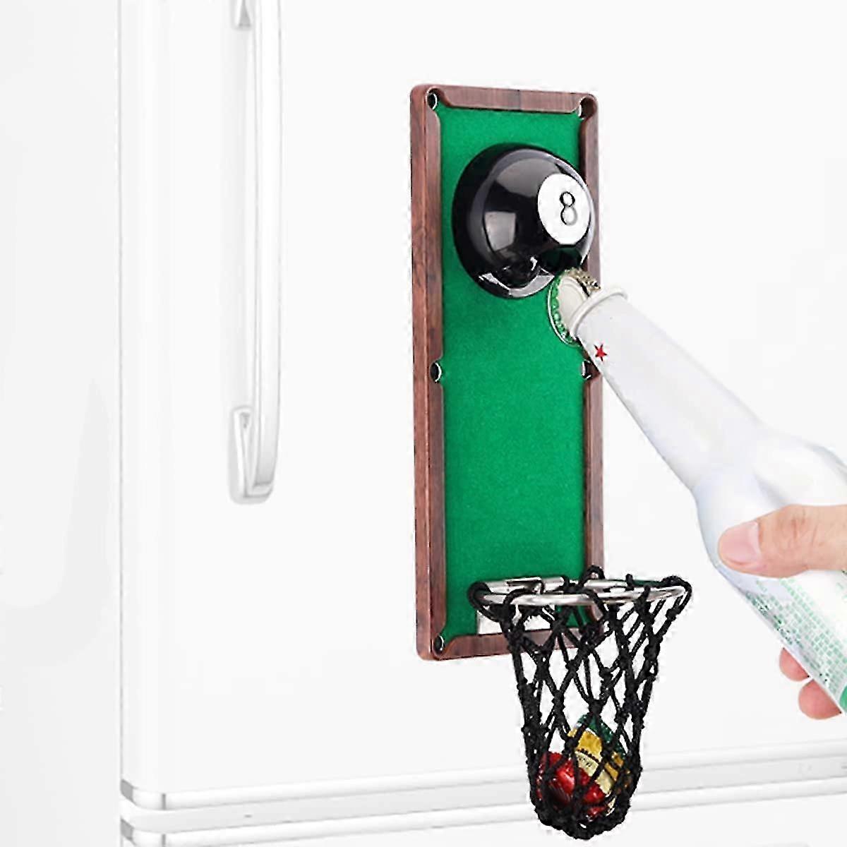 Wall Mounted Bottle Opener - Unique and Creative Design Suitable for Home, Bar, or Party Use - Fun Bottle Opener with Net for Pool Enthusias