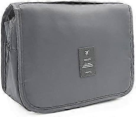 女性のための防水ハンギングトイレタリーバッグ - ポータブル化粧品オーガナイザーグレー