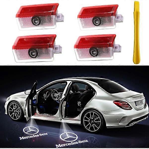 4PCS LED Car Logo 3D Ghost Shadow Light Upgraded Welcome Light Projector for ABCEMG AMG GL GLA GLC GLE GLS Class W166 W176 W205 W212