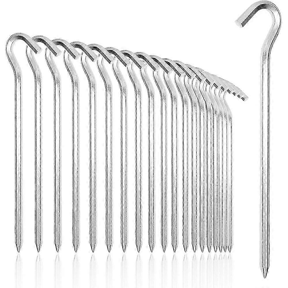 12 Adet Ağır Hizmet Tipi Çadır Çivileri Kavisli Kanca Uçları ile--Gümüş