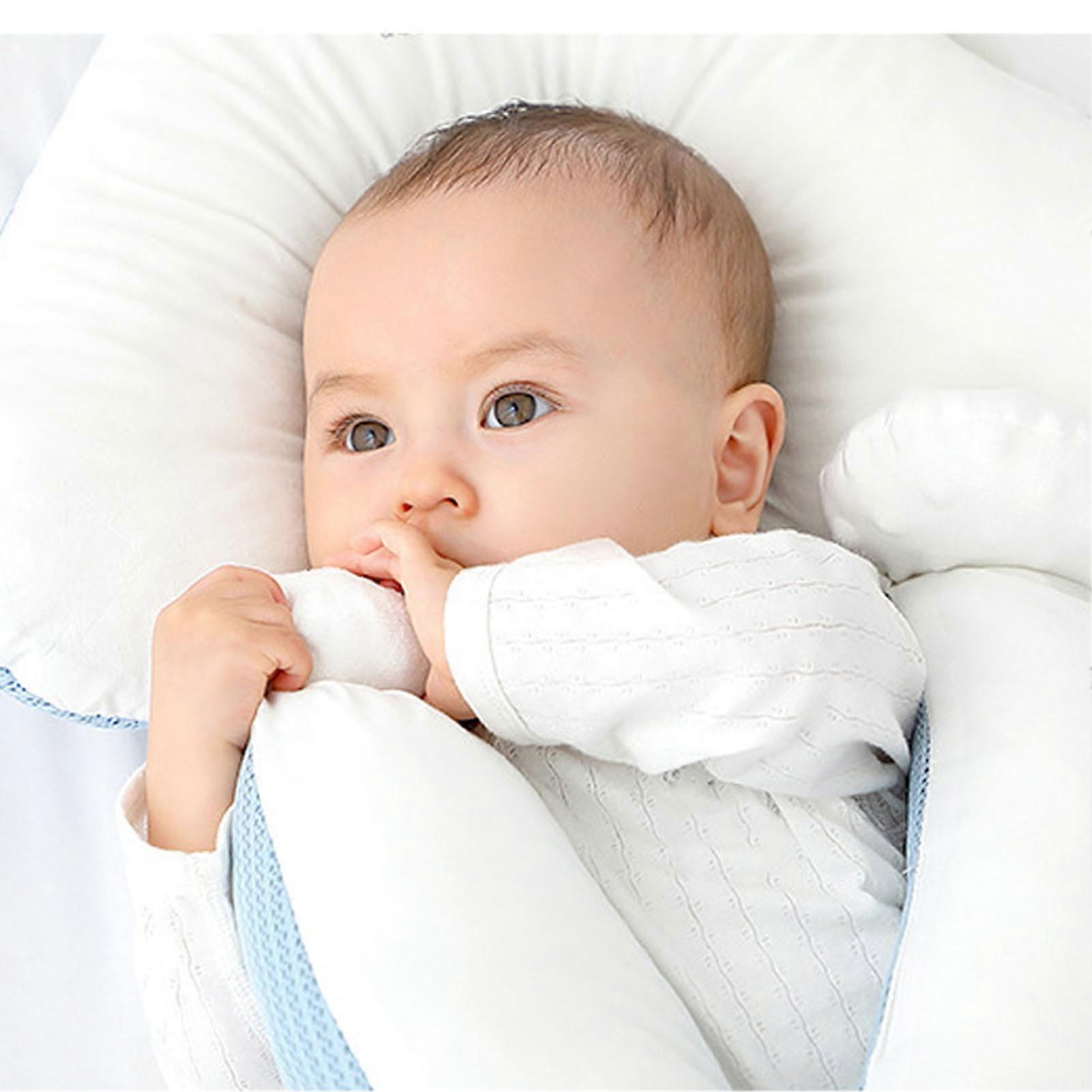 Baby Head Shaped Pillow Soft Nursing Support Adjustable Baby Positioning Head Pillow Blue