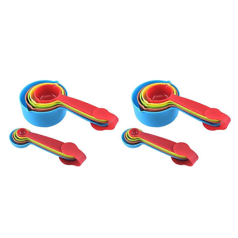 Pretty Measuring Spoons Plastic Baking Cooking Accurate Balance 4 Sets