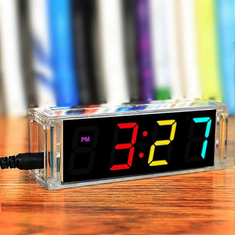 Temperature Display Digital Clock Assembly Kit for Promoting the Development of Mechanical Skills (Blue)