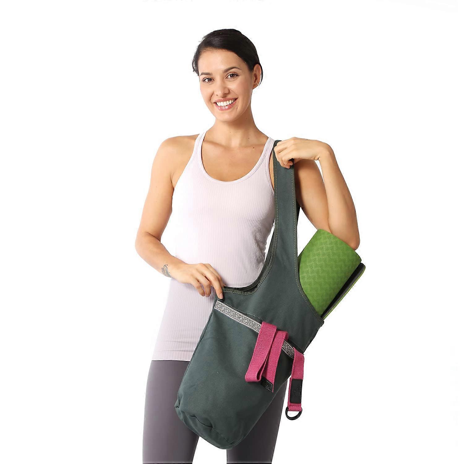 Yoga Mat Bag with Large Pocket, Fit Most Mats Green (Army Green)