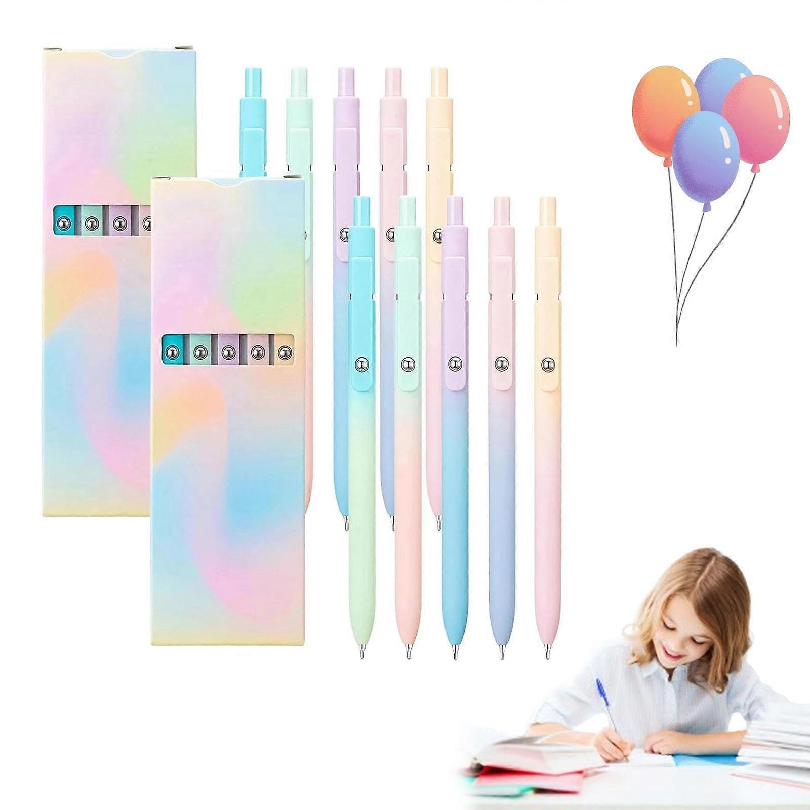 Emboadlie Gel Ink Pens Set of 5, 0.5mm Medium Tip Black Roller Ball Pens, Quick Drying for Smooth Writing in School and Office