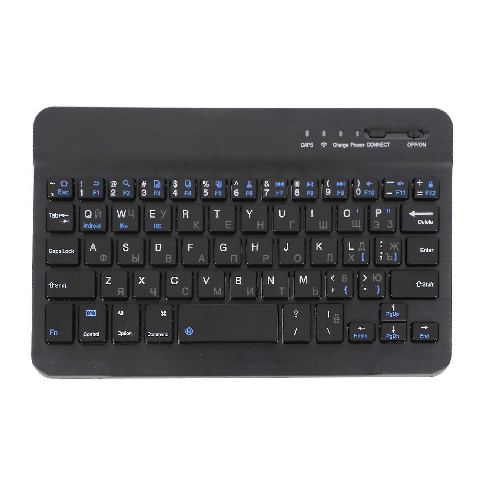 Clavier Bluetooth sans fil russe ultra-fin rechargeable de 7 pouces pour Android, Windows et iOS