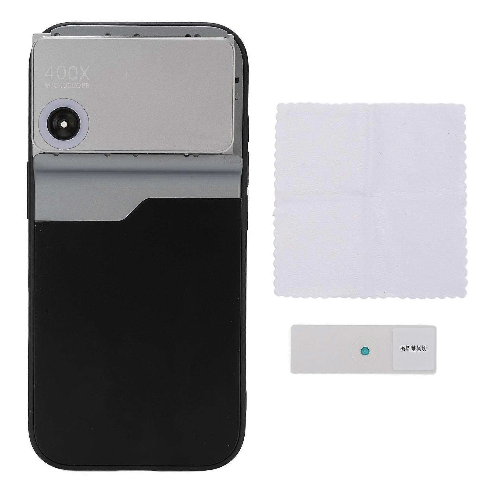 400X Phone Microscope with LED Light - HD Pocket Attachment for iPhone 16 Pro