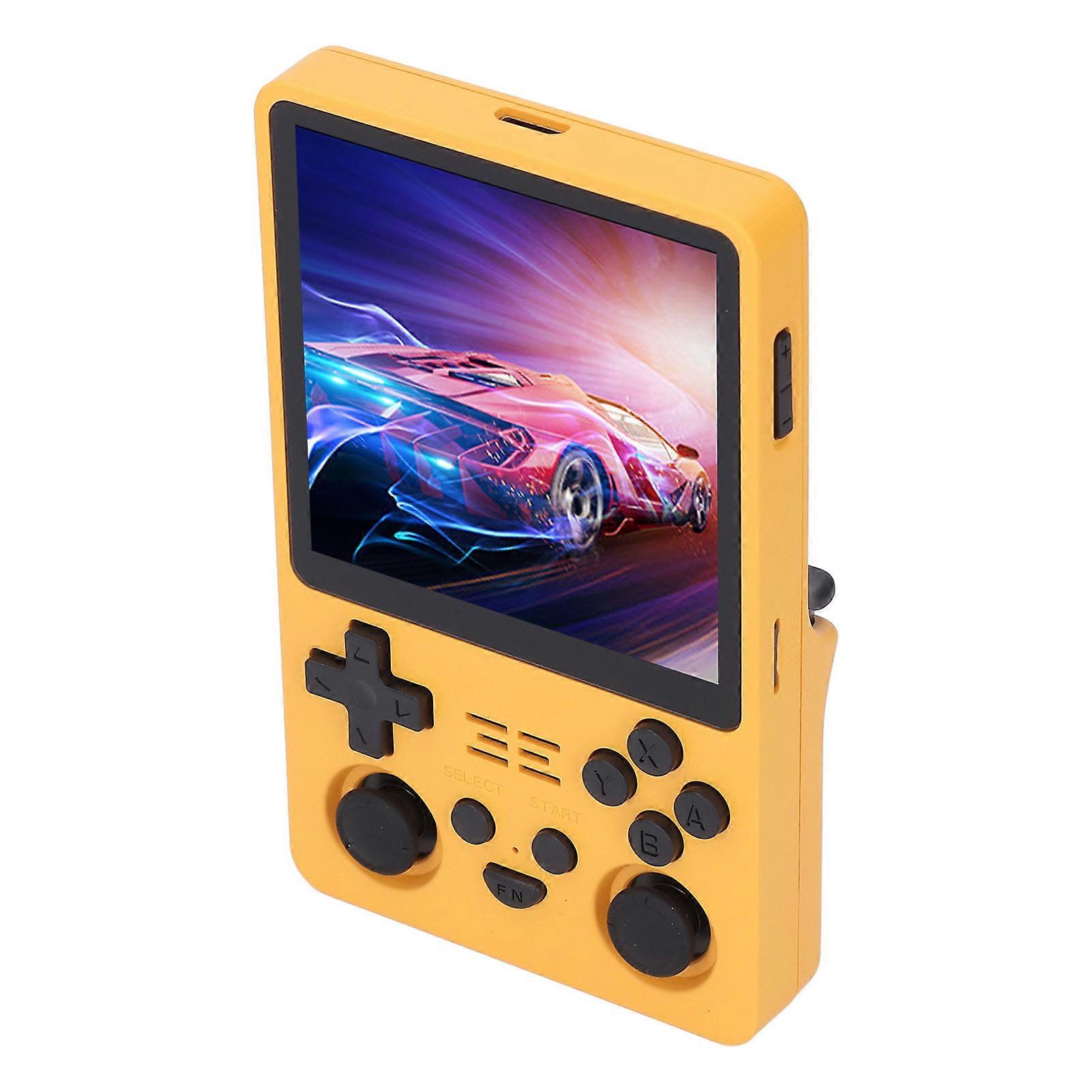 RGB20S Handheld Retro Game Console 4 Inches IPS Screen 720x720 Open Source Game Player Supports 11 Emulator 5000mAh Battery Yellow 16G 64G 