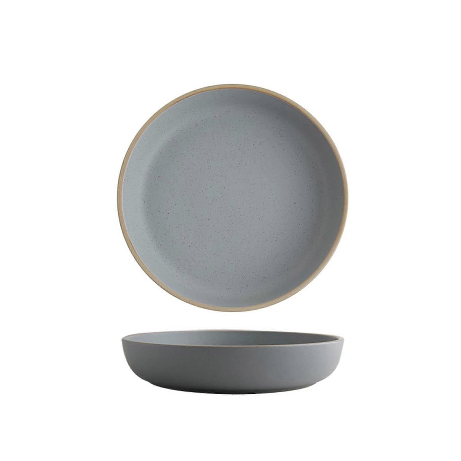 Matte ceramic dinner plate for steak, salad, pasta, and snacks