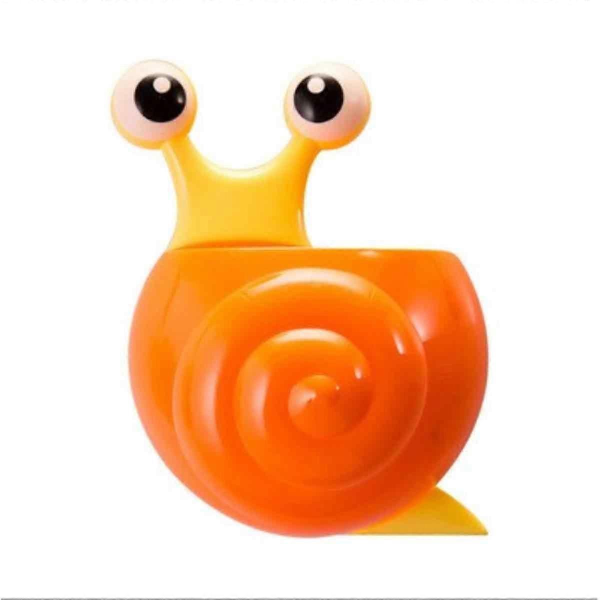 Bathroom Wall Hanging Strong Suction Cup Toothbrush Holder Toothpaste Rack Snail(Orange)
