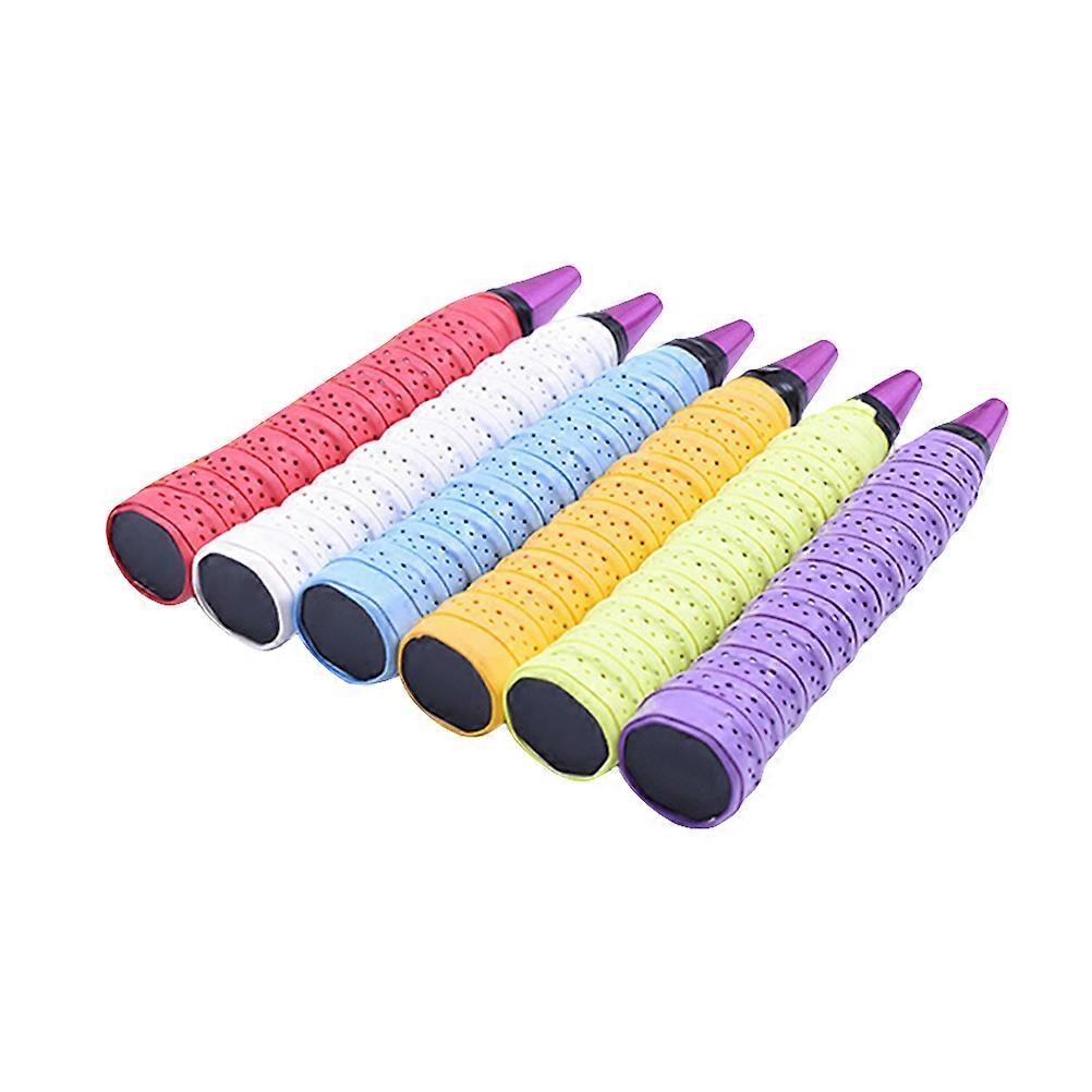 6pcs Breathable Slip Resistant Overgrip Tape for Tennis & Badminton Rackets – Durable, Sweat Absorbent Grips in Random Colors for Enhanced Performance