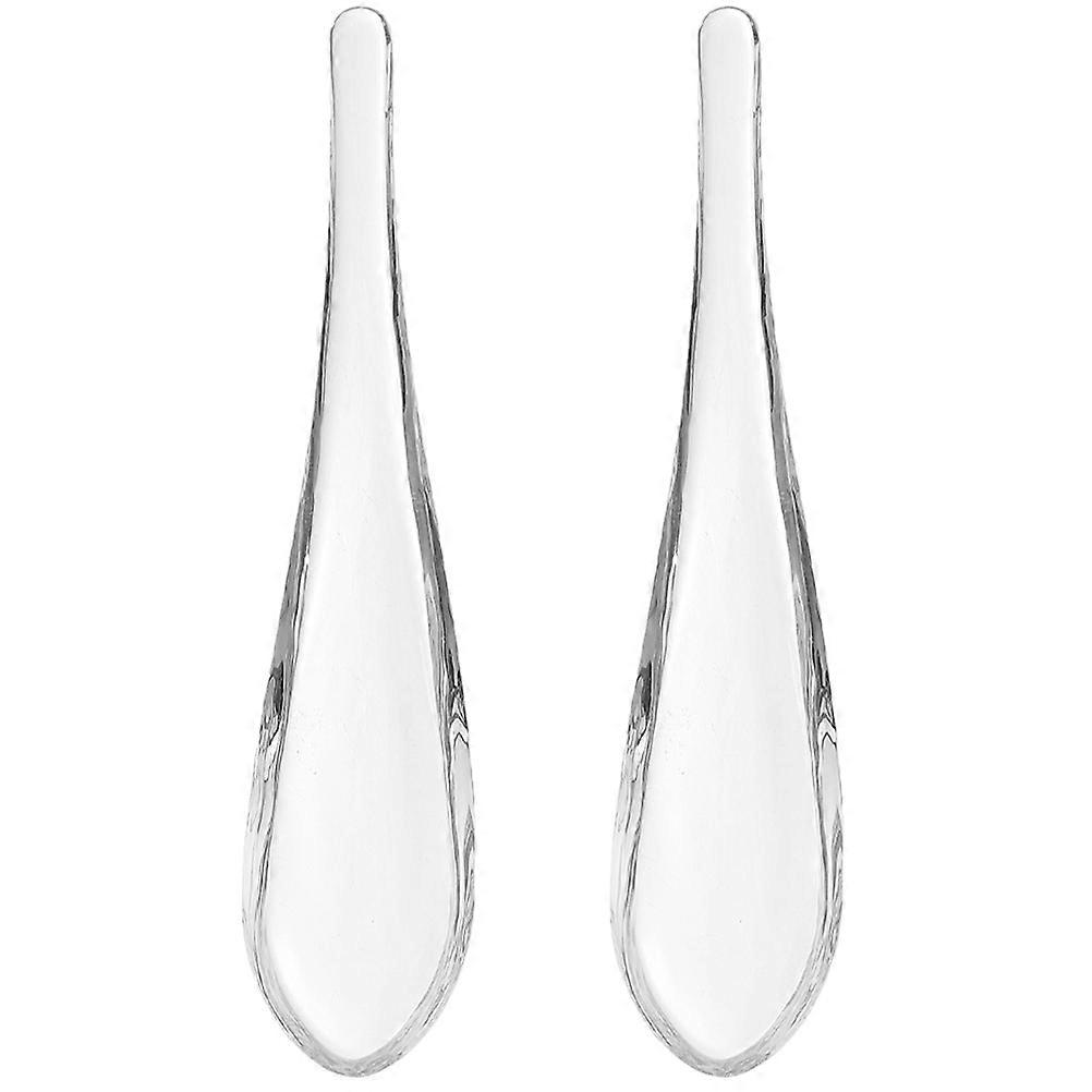 Clear Soup Spoons Dinner Soup Spoon Glass Spoon Simple Design 5.70X1.18X0.79in Comfortable Grip 2Set