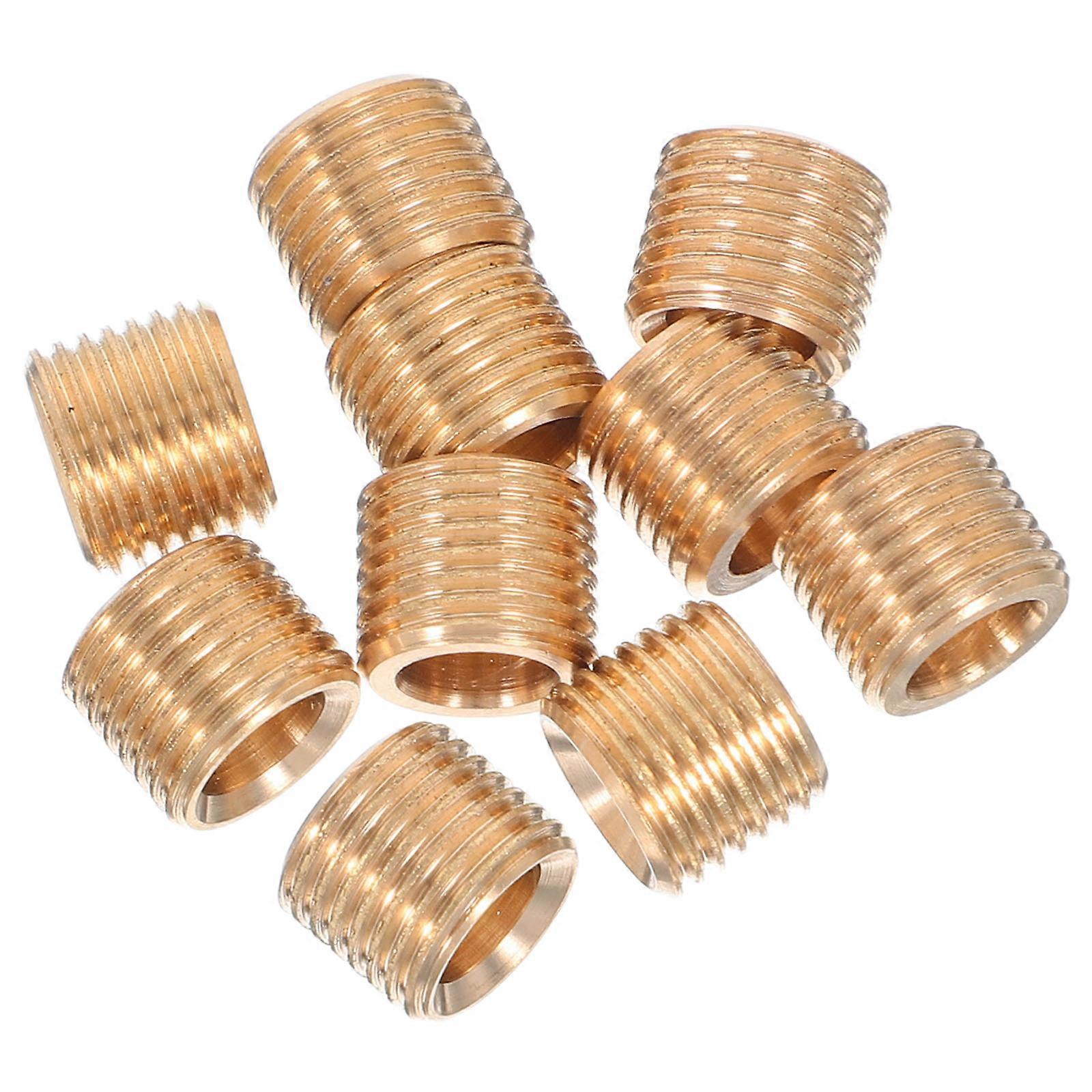 Lamp Repair Replacement Copper Hollow Cylinder Nipples for Lighting Projects Electrical Systems Full Thread Design 10Pcs