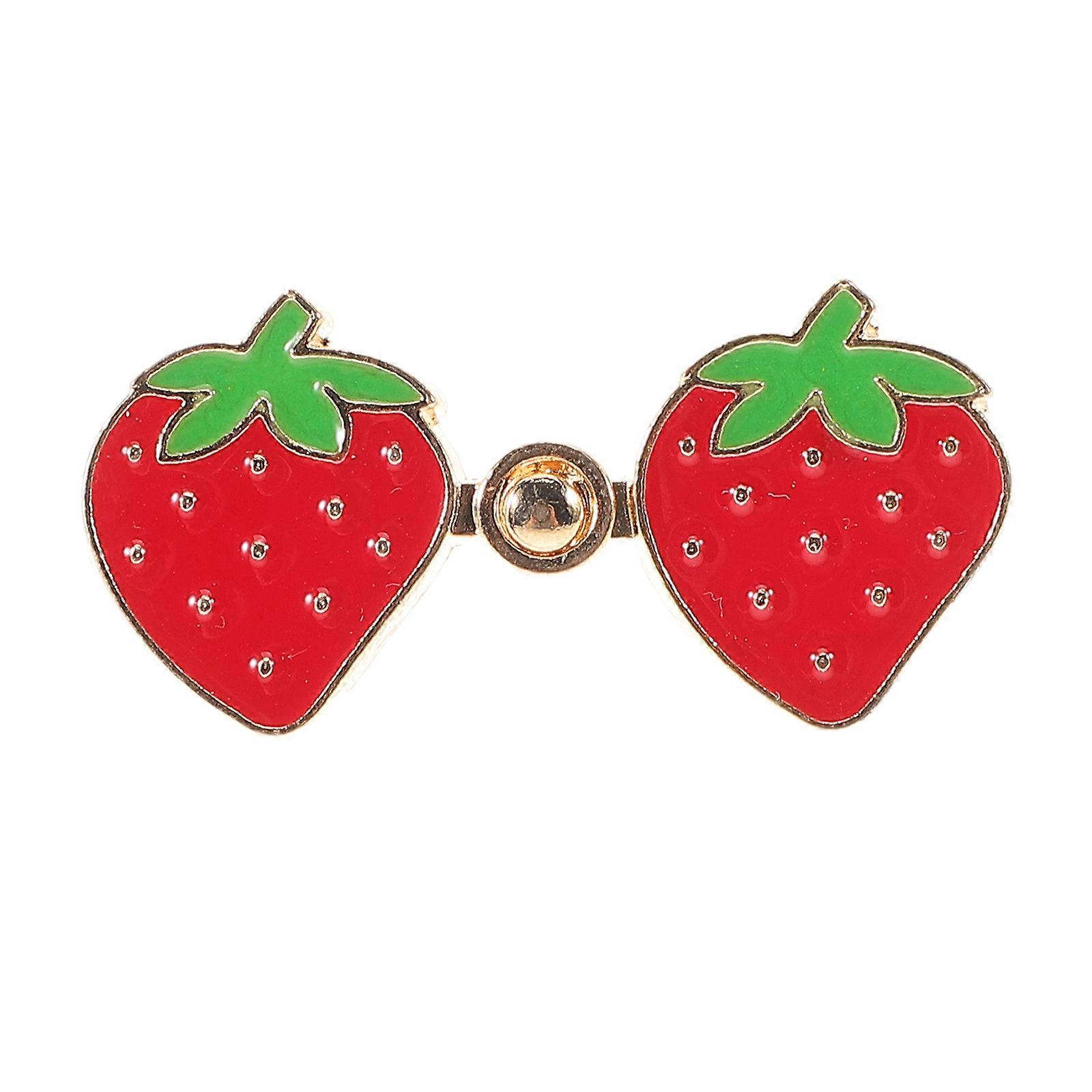 Buttons For Jeans To Make Smaller Strawberry Button Pins Casual Wear Assorted Color Metal Comfort Enhancer 2.40X1.90X1.30CM 1 Set