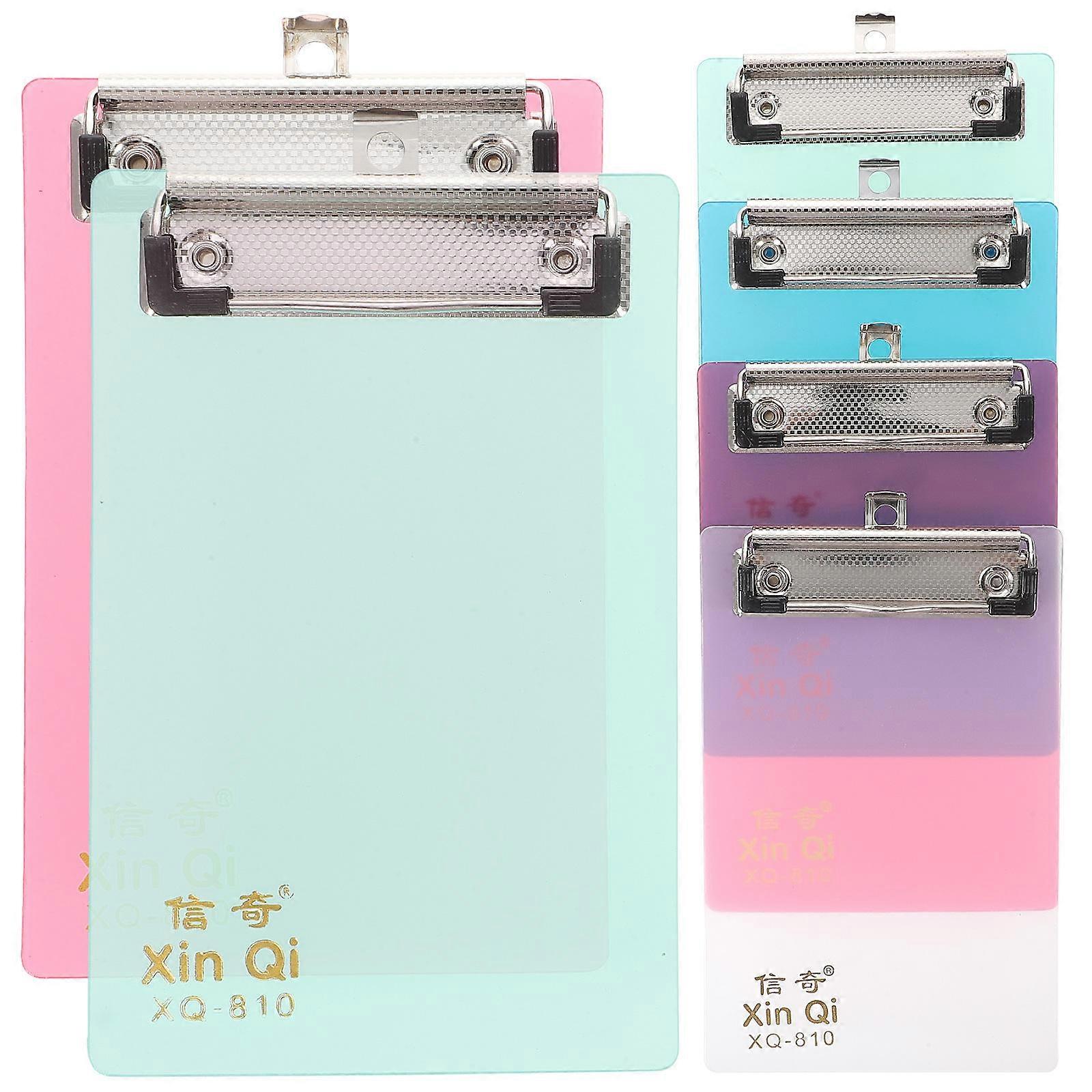 Colorful Plastic Clipboards Rectangular Writing Board For Medical Workers 6Pcs