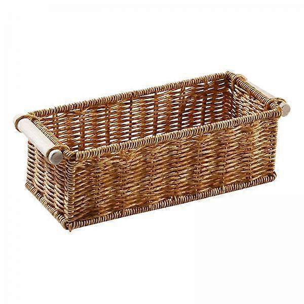 2 Rattan Baskets Multipurpose Long Slim Organizer S