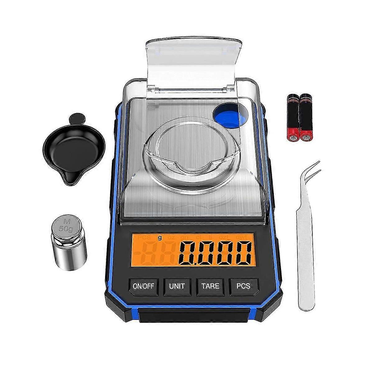 Fine Scale 0.001G, Digital Milligram Scale 50G / 0.001G, Digital Pocket Scale with LCD Display, Lab