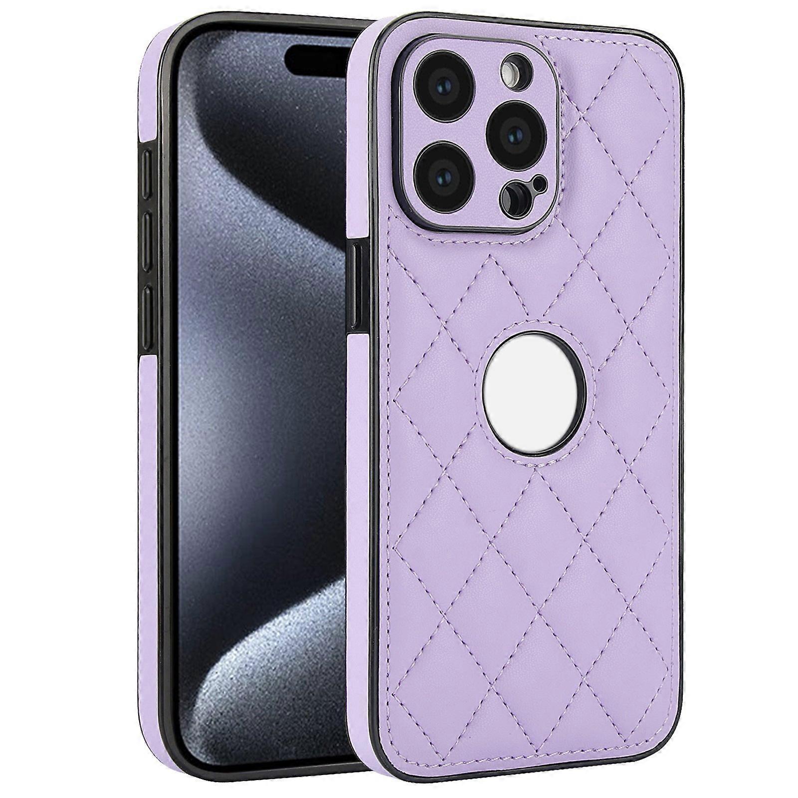 Case For Iphone 14 Pro Light Purple Ins Missing Label Full Package Fine Hole Anti-fall Side Sticker Ee1268