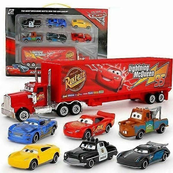 7 τμχ Αυτοκίνητα 2 Lightning McQueen Racer Car &; Mack Truck Set δώρα - WELLNGS