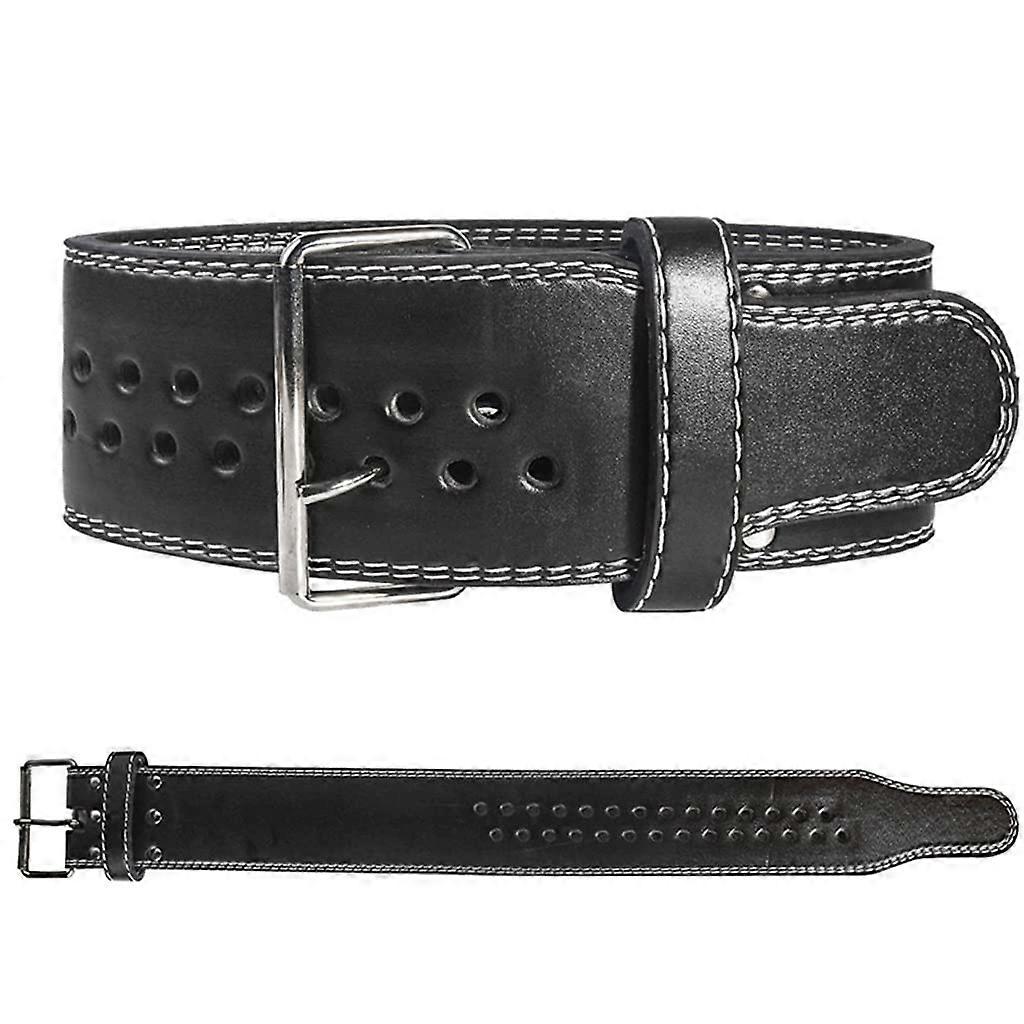 Adjustable Leather Weight Lifting Belt 4 Inch Padded for Squats Deadlifts Back Support