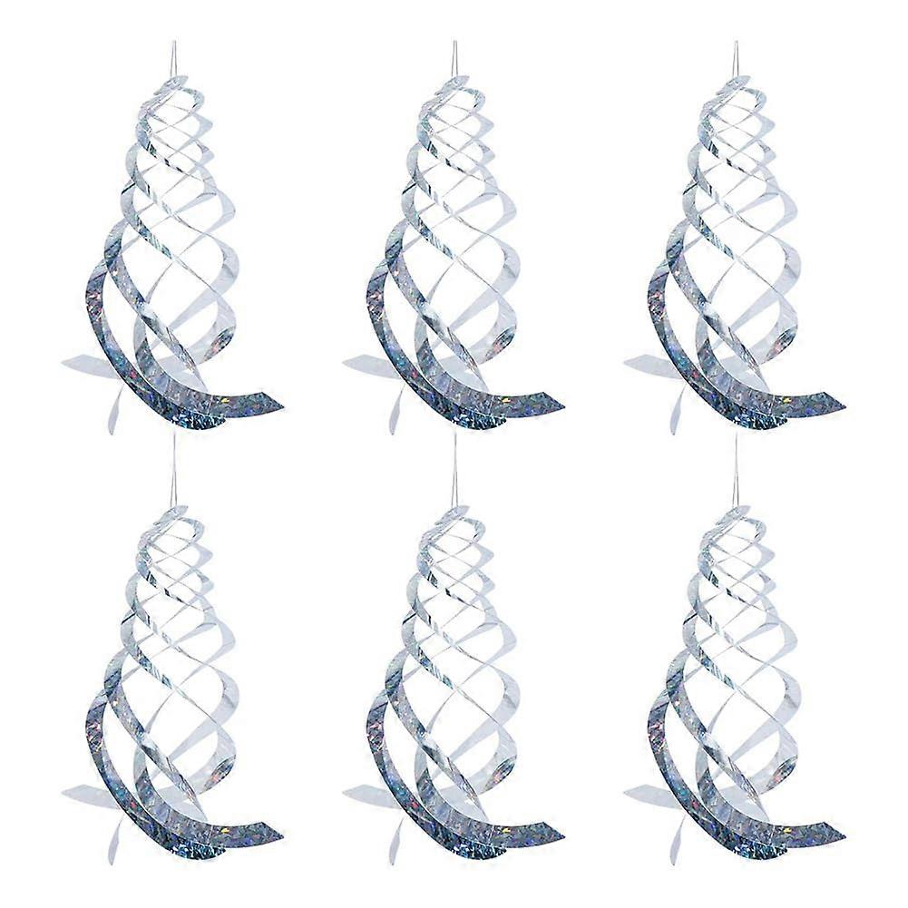 Specht deterrent, reflective, ornament, spiral device, 6 pieces, hanging bird scarer, silver spiral reflectors, easy tallation, simple to use