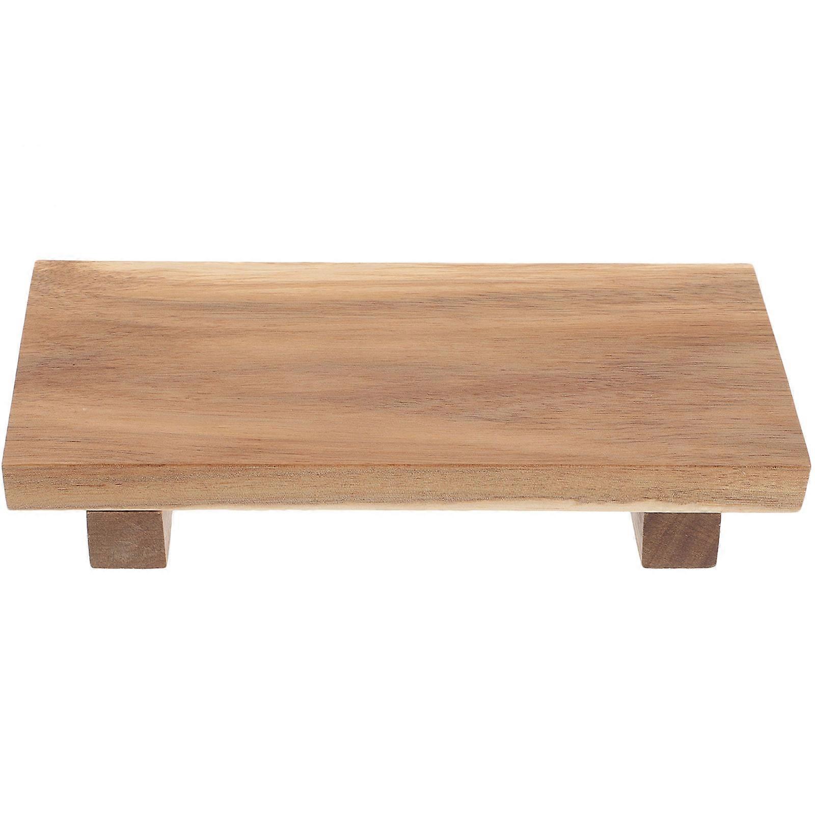 Rustic Wooden Soap Tray Stand Farmhouse Pedestal Multi Functional Bathroom Organizer Decorative Wood Display for Towels and Accessories Space Saving