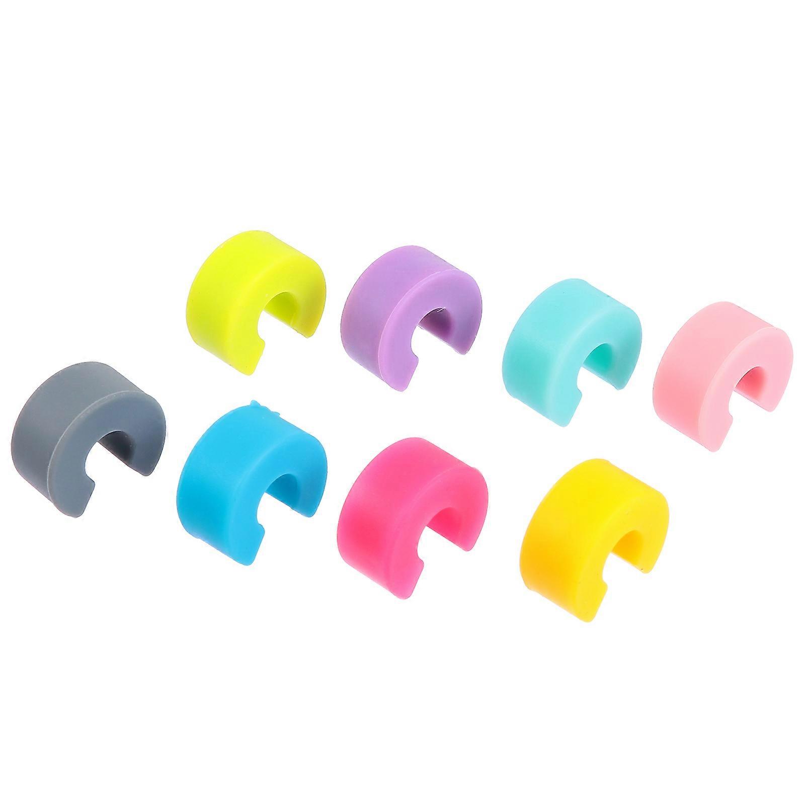 Silicone Glass Charms Wine Glass Marker Distinguish Wine Glasses Assorted Color 8Pcs