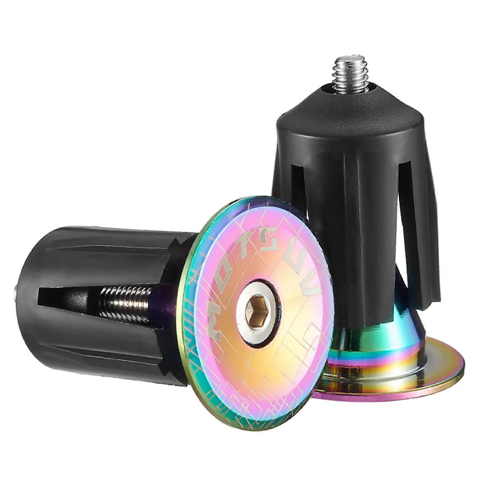 Handlebar End Plugs - 1 Pair, Colorful Aluminum Alloy, Universal Fit for Bicycle Handlebars and Grips
