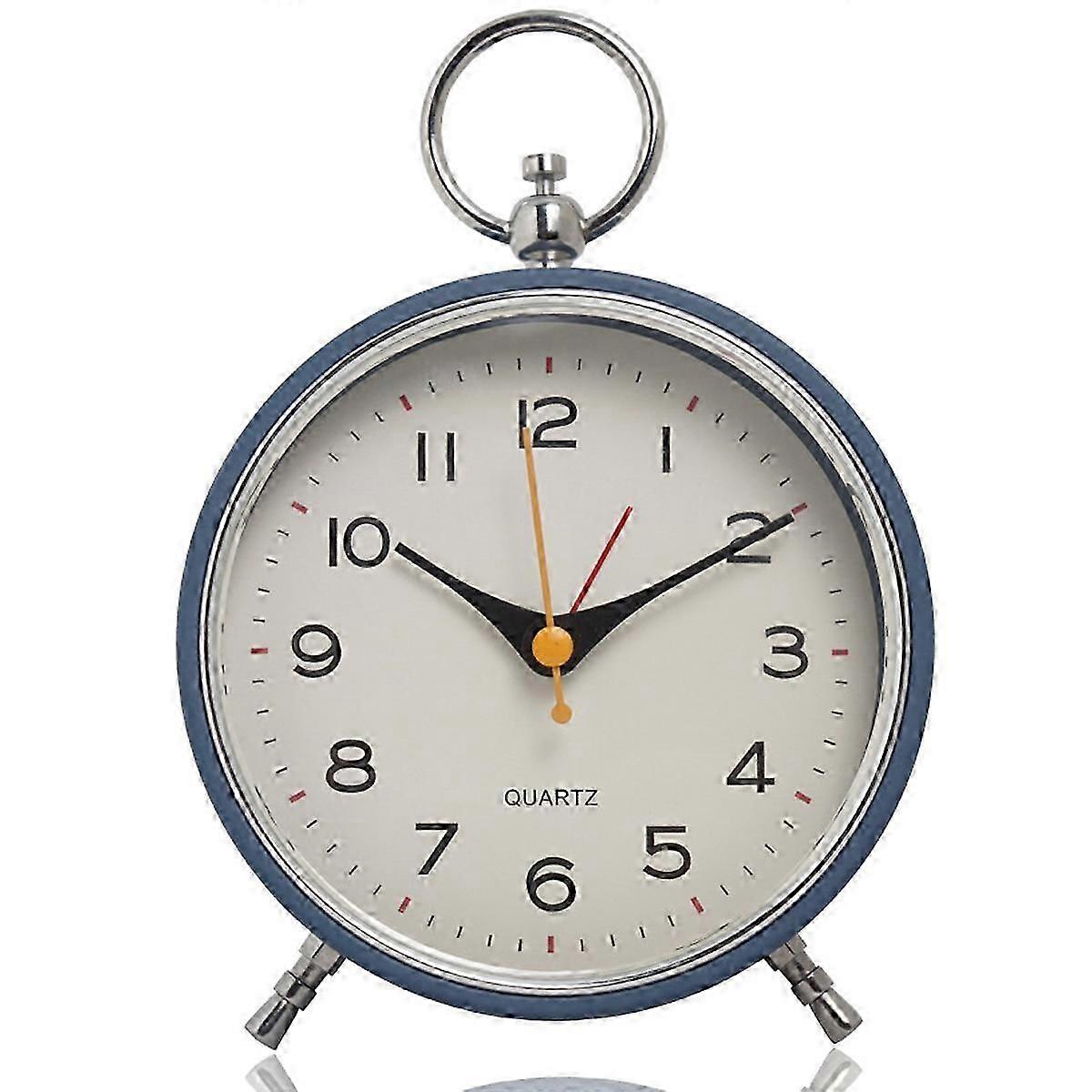 Analog Wecker fr Schlafzimmer Nicht Ticken mit Nachtlicht Snooze 4.3' Runde Retro-Wecker