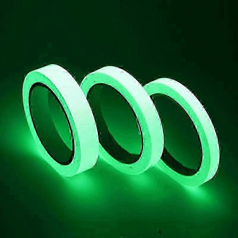 3pcs Luminous Glow in The Dark Green Reflective Emergency Lines for Home Security Decorations, Suitable for Various Uses, PVC 1.5cm*3m