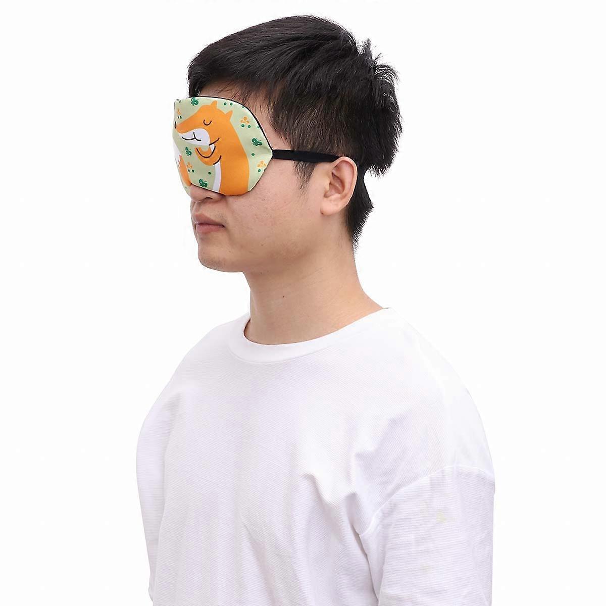 Light-Blocking Elastic Eye Mask Sleep Eyeshade Travel Home Hotel Train Napping Sleeping Yellow 19.5 x 10 x 1cm Hot Therapy 1Pcs