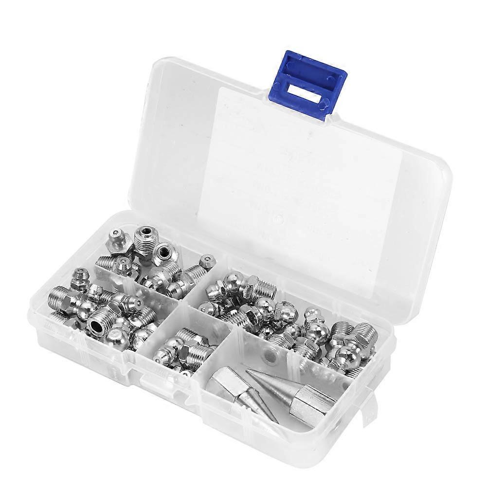 Metal replacement grease nipple fitting set for mechanical lubrication compatible with M10