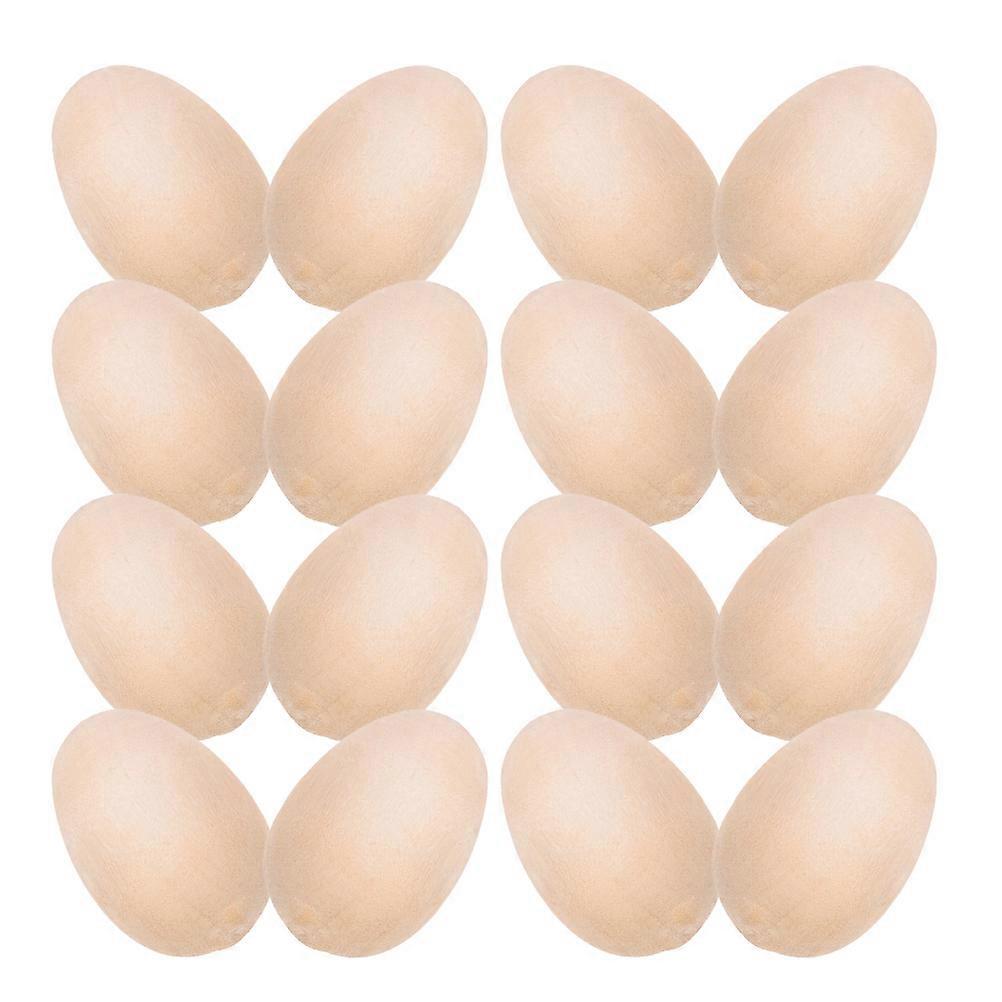 Decorative Eggs Home Decor Simulation Wood Eggs Craft Supplies Education Display Beige 1.80X1.20X1.20CM 200Pcs