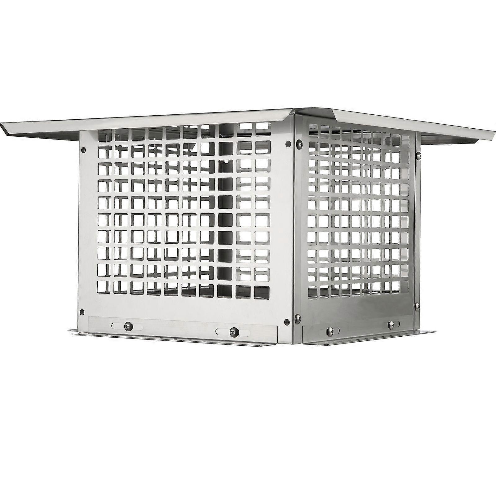 Chapeau de cheminée, 12 x 12 pouces, couvercle de cheminée de cheminée en acier inoxydable 304, argent