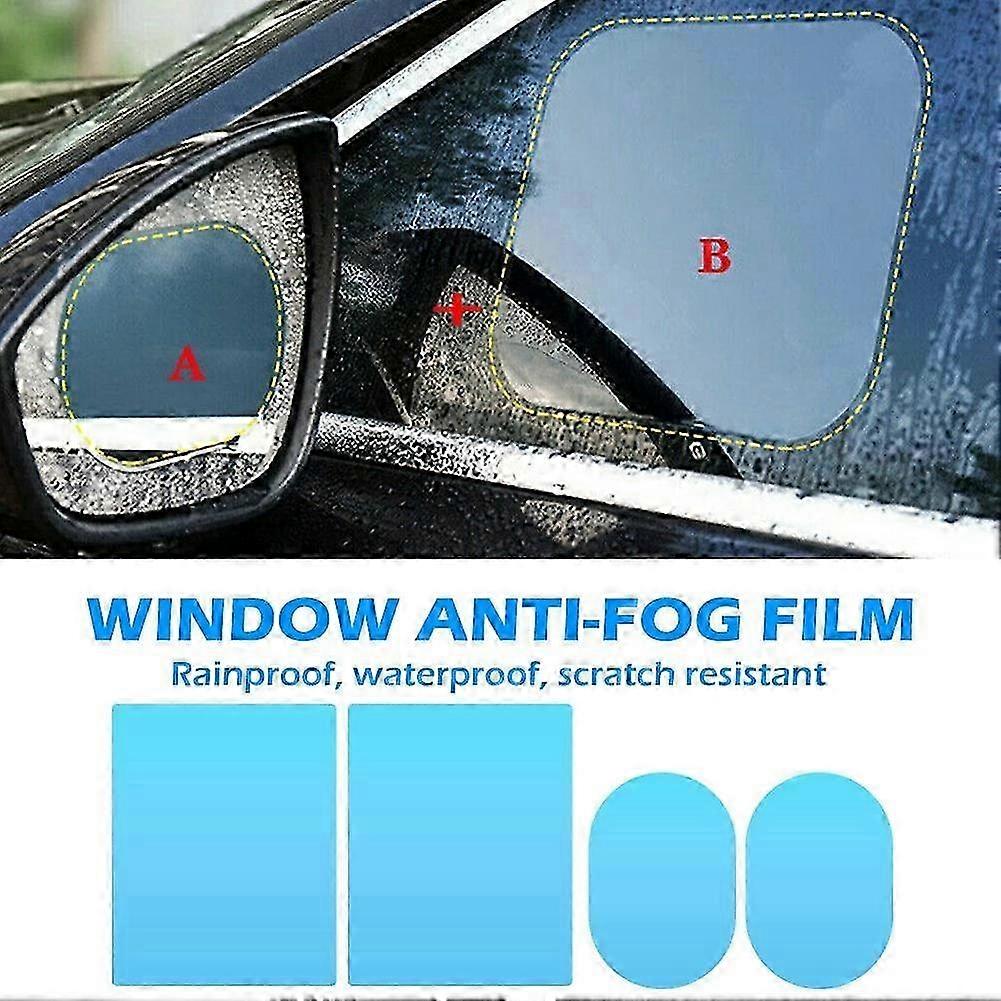 Anti-fog Protective Film for Car Side Mirrors, Window Protector, 4 Packs