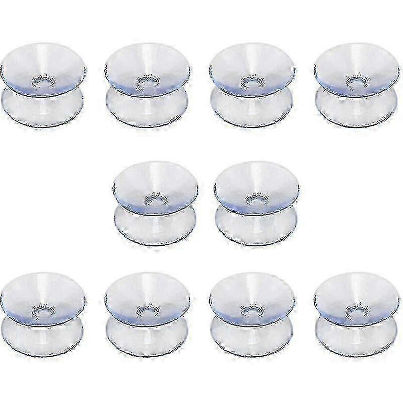 Double-sided Suction Cups Compatible With Glass Table Tops, 10 Pack Hookless Suction Cups For Multifunctional Double-sided Non-slip Glass Mirror(20mm)